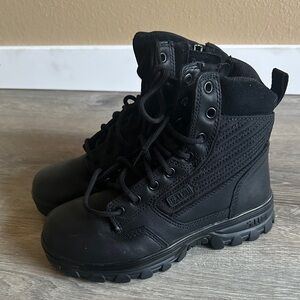 Black Lace-Up Combat Boots